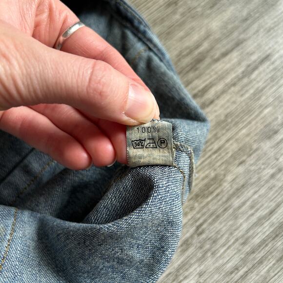 Beverly Hills Polo Club Vintage Embroidered Maxi Denim Jumper Dress Size Medium - Picture 14 of 14